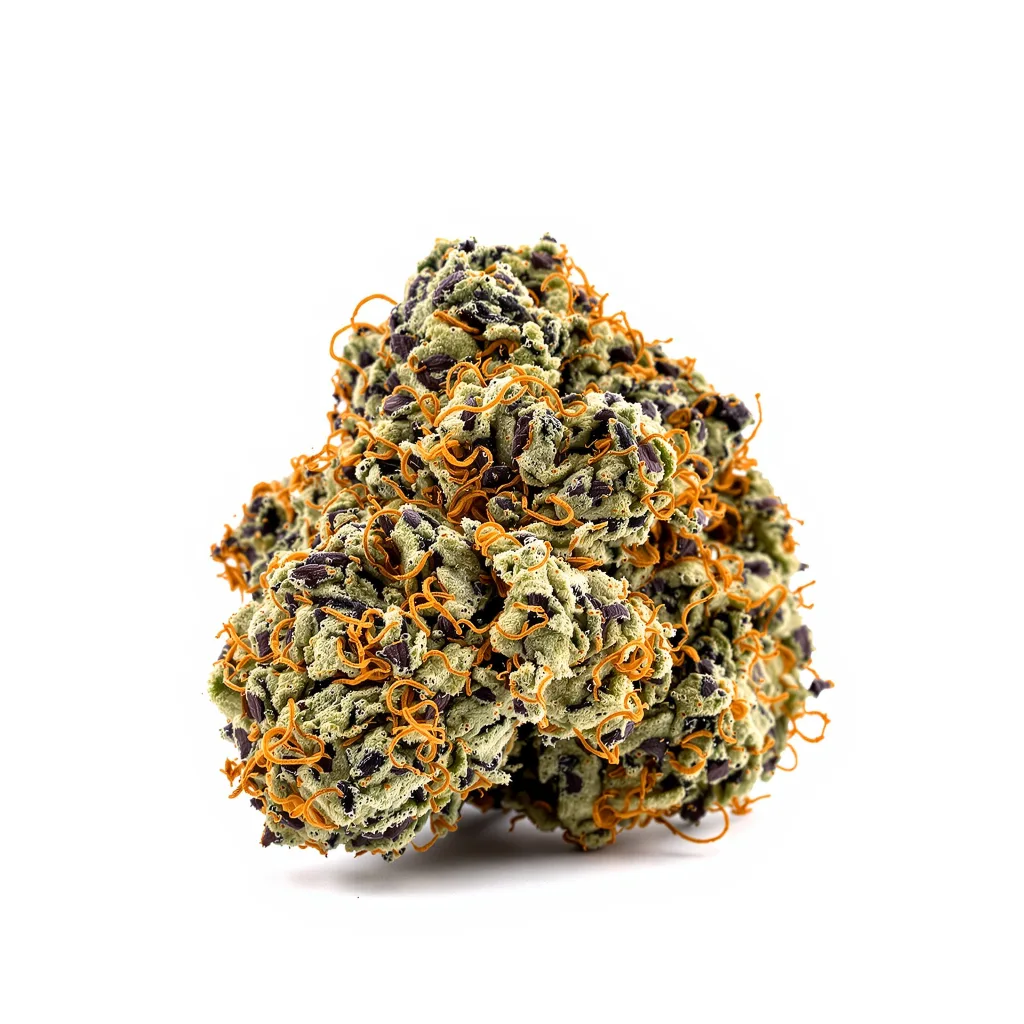 Butter OG 81% indica / 19% sativa flower with visible trichomes