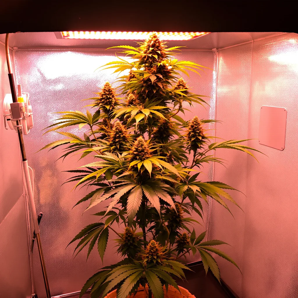California Love cannabis plant in flowering stage — 90-120 cm. Medium feminised