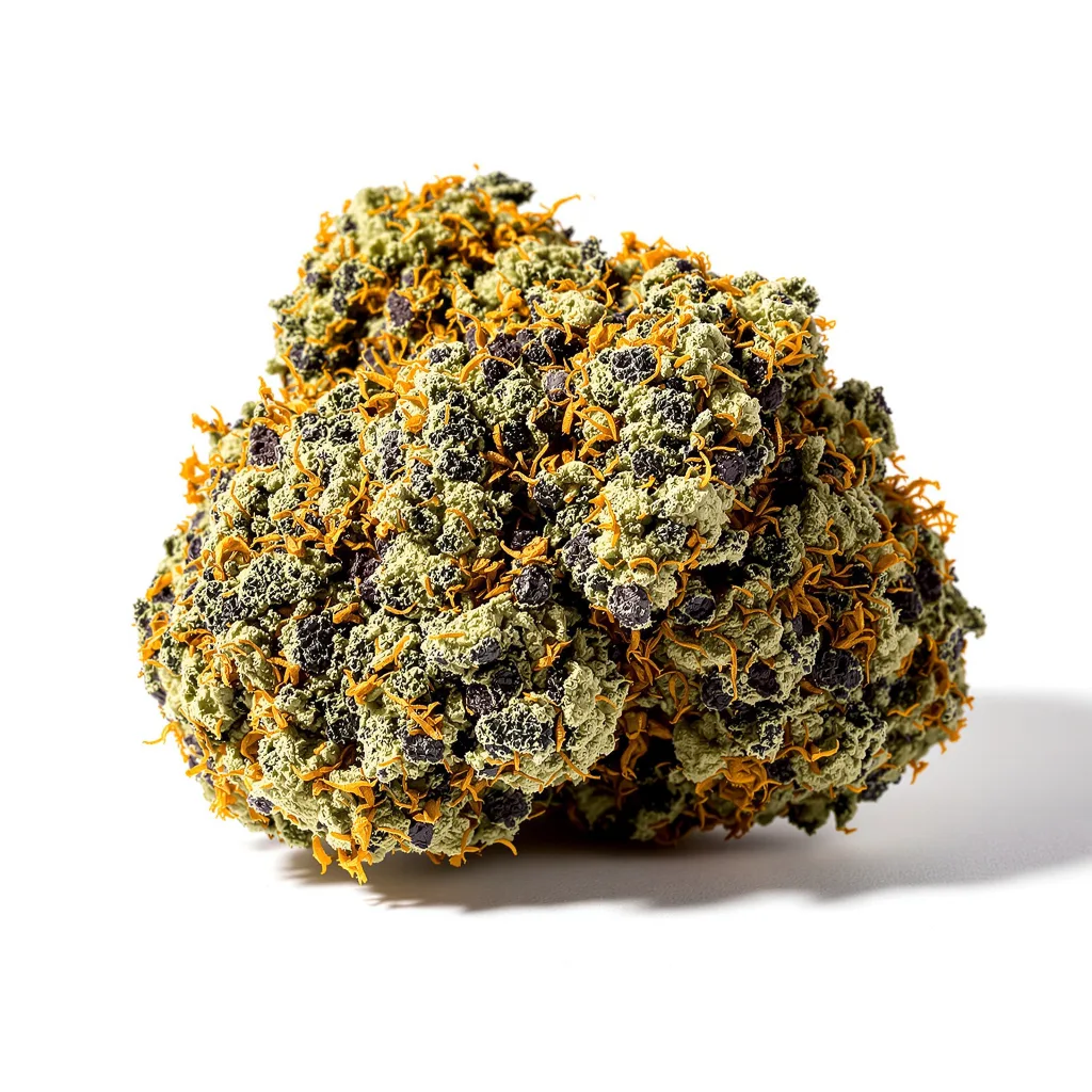 Candy Cream 66% indica / 34% sativa flower with visible trichomes