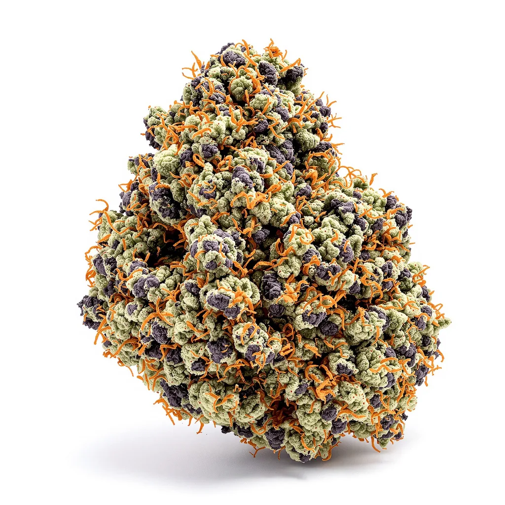Candy Cream 66% indica / 34% sativa flower with visible trichomes