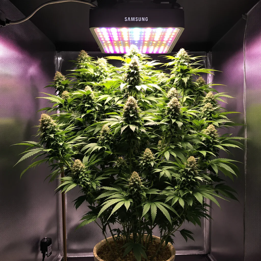 Canna-Tsu cannabis plant in flowering stage — Short feminised