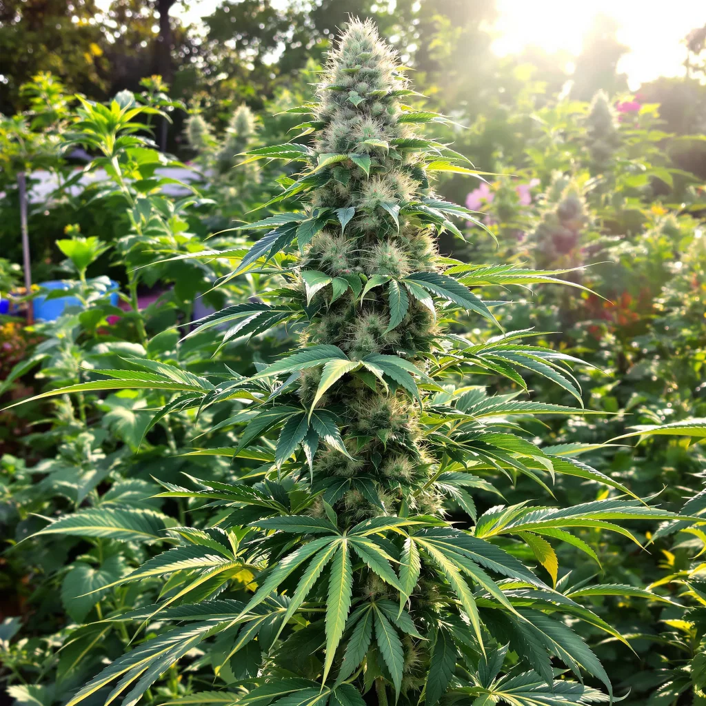 Cannalope Kush 28% indica / 72% sativa flower with visible trichomes