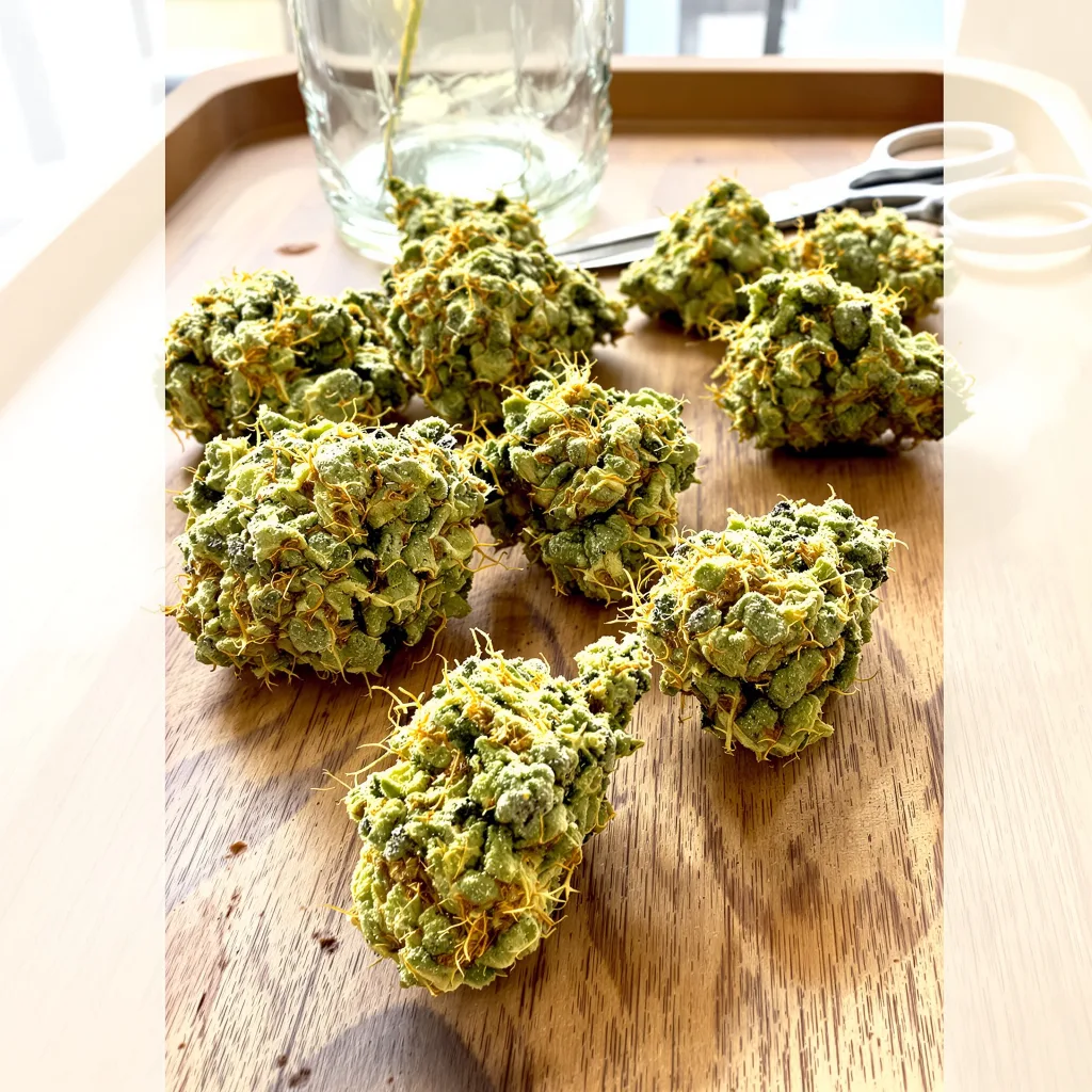 Casey Jones 24% indica / 76% sativa flower with visible trichomes
