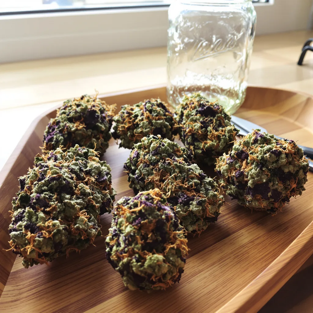 Cataract Kush 64% indica / 36% sativa flower with visible trichomes