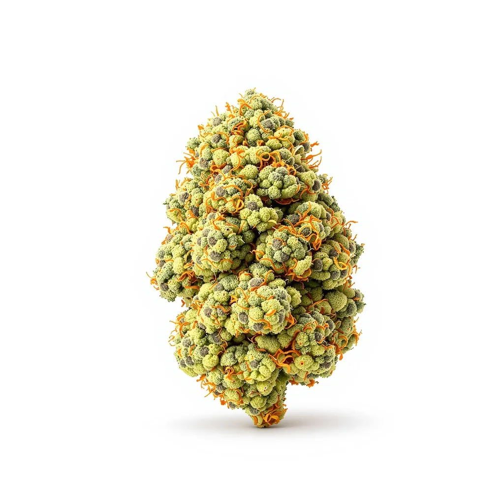 CBD 3D 51% indica / 49% sativa flower with visible trichomes