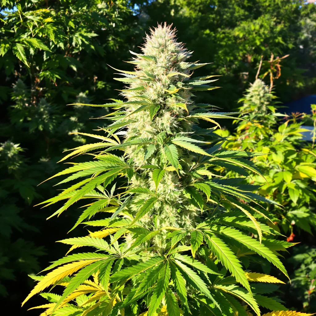 CBD OG Kush 43% indica / 57% sativa flower with visible trichomes