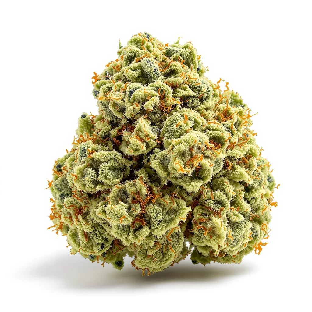 CBD OG Kush 43% indica / 57% sativa flower with visible trichomes
