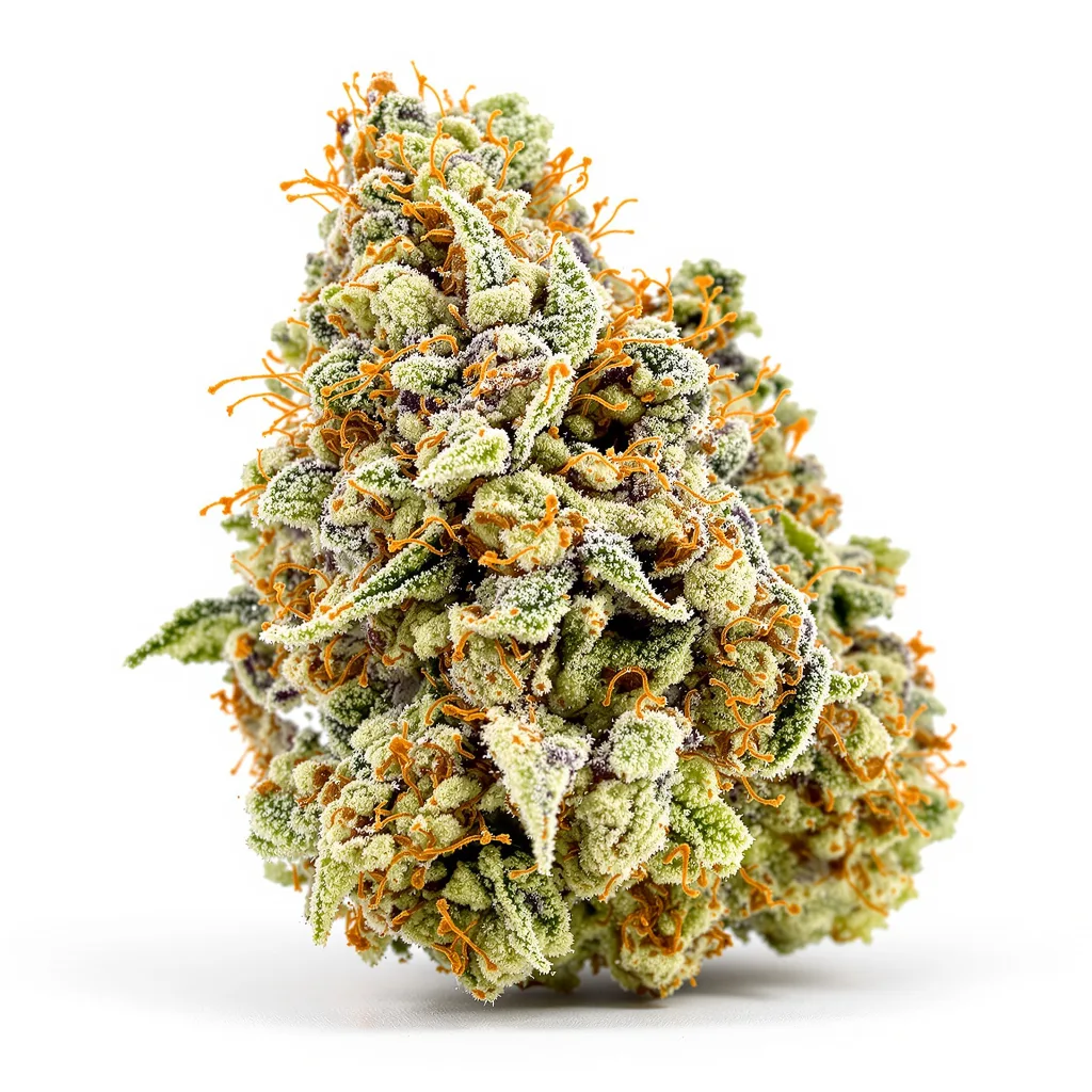 Cereal Milk 40% indica / 60% sativa flower with visible trichomes