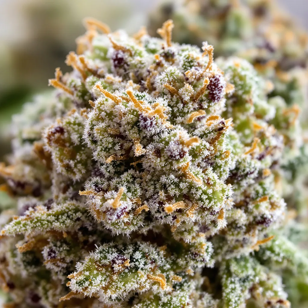 Cereal Milk cannabis bud close-up showing balanced bud structure with frosted trichomes