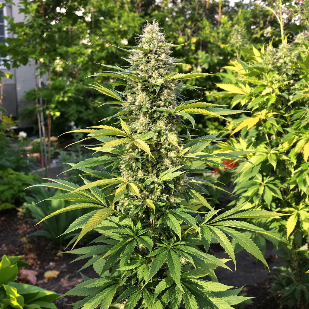 Champagne Kush 50% indica / 50% sativa flower with visible trichomes