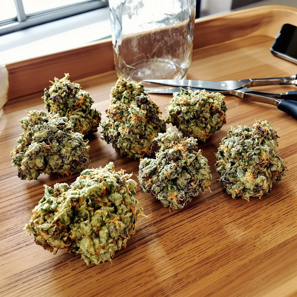 Charlie Sheen 60% indica / 40% sativa flower with visible trichomes