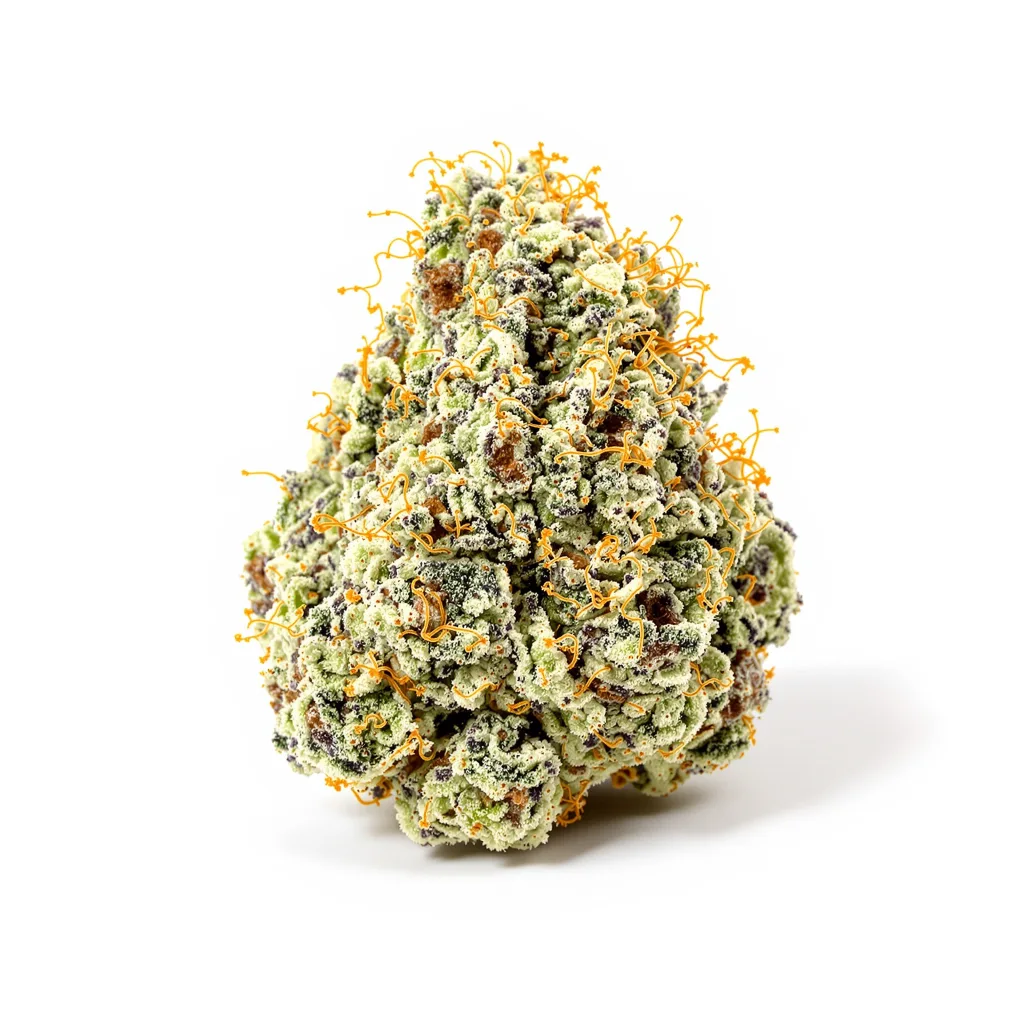 Chemdawg 91 38% indica / 62% sativa flower with visible trichomes