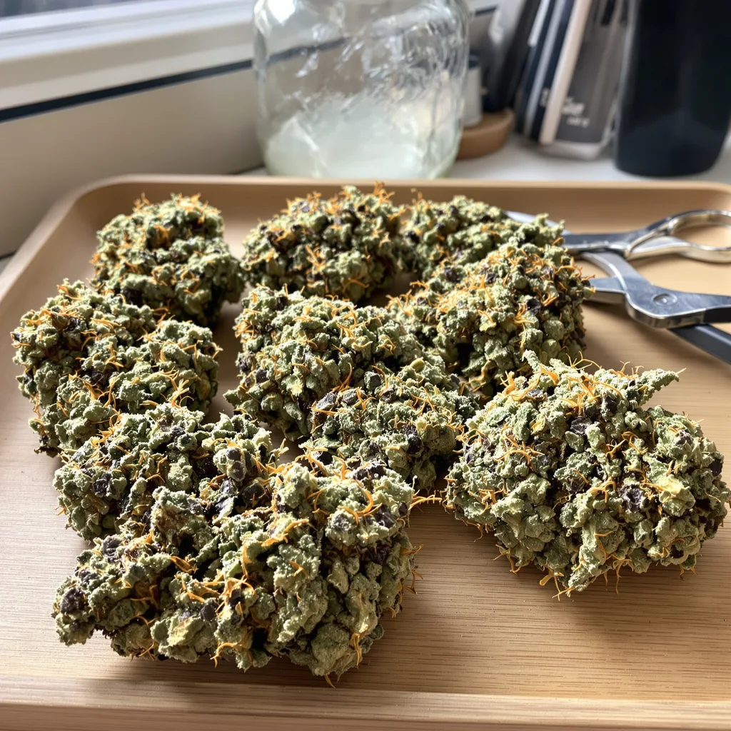 Chemdawg Sour Diesel 40% indica / 60% sativa flower with visible trichomes