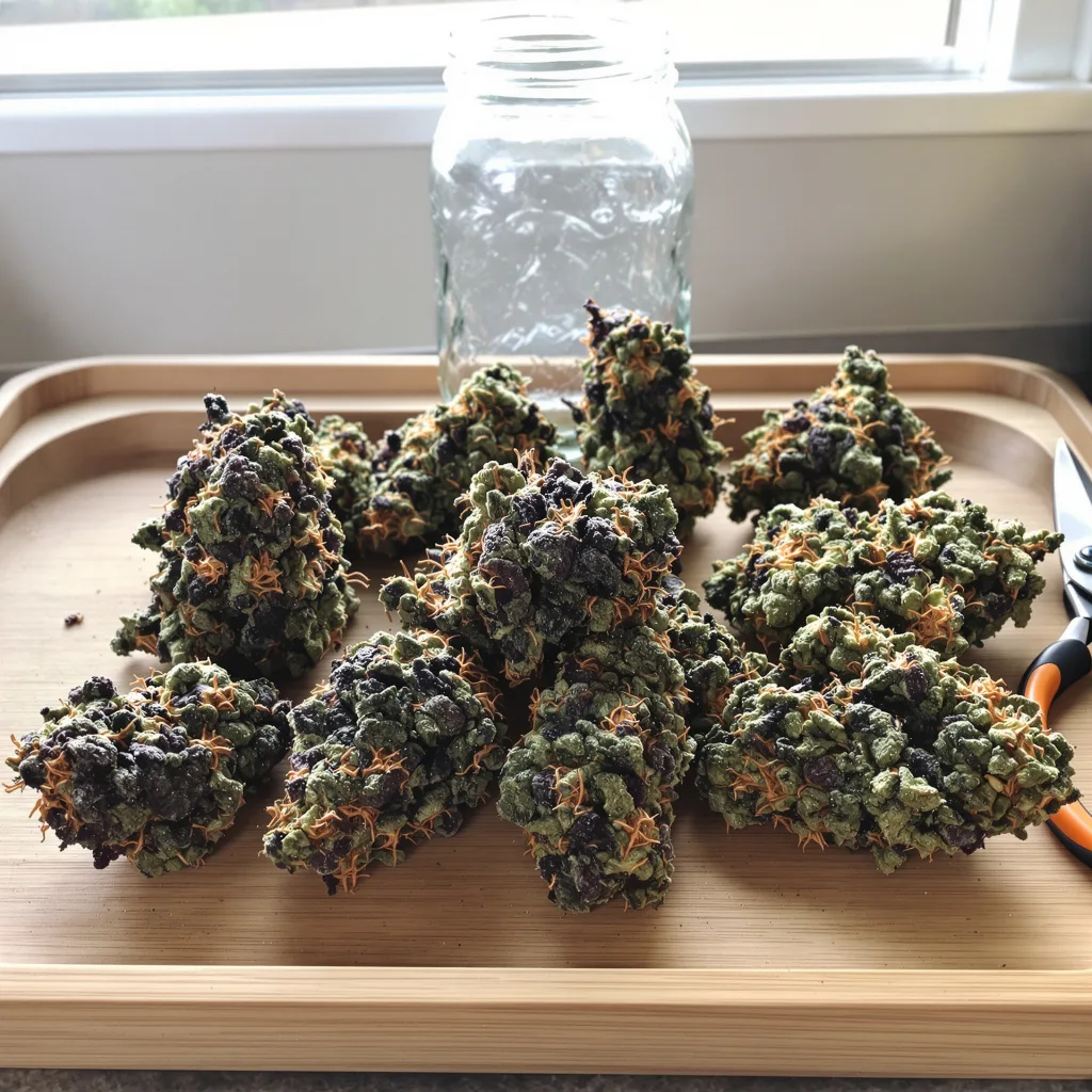 Chocolate Chunk 67% indica / 33% sativa flower with visible trichomes
