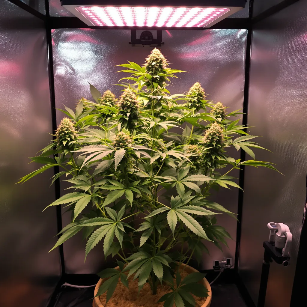 Chocolate Chunk cannabis plant in flowering stage — Short autoflower