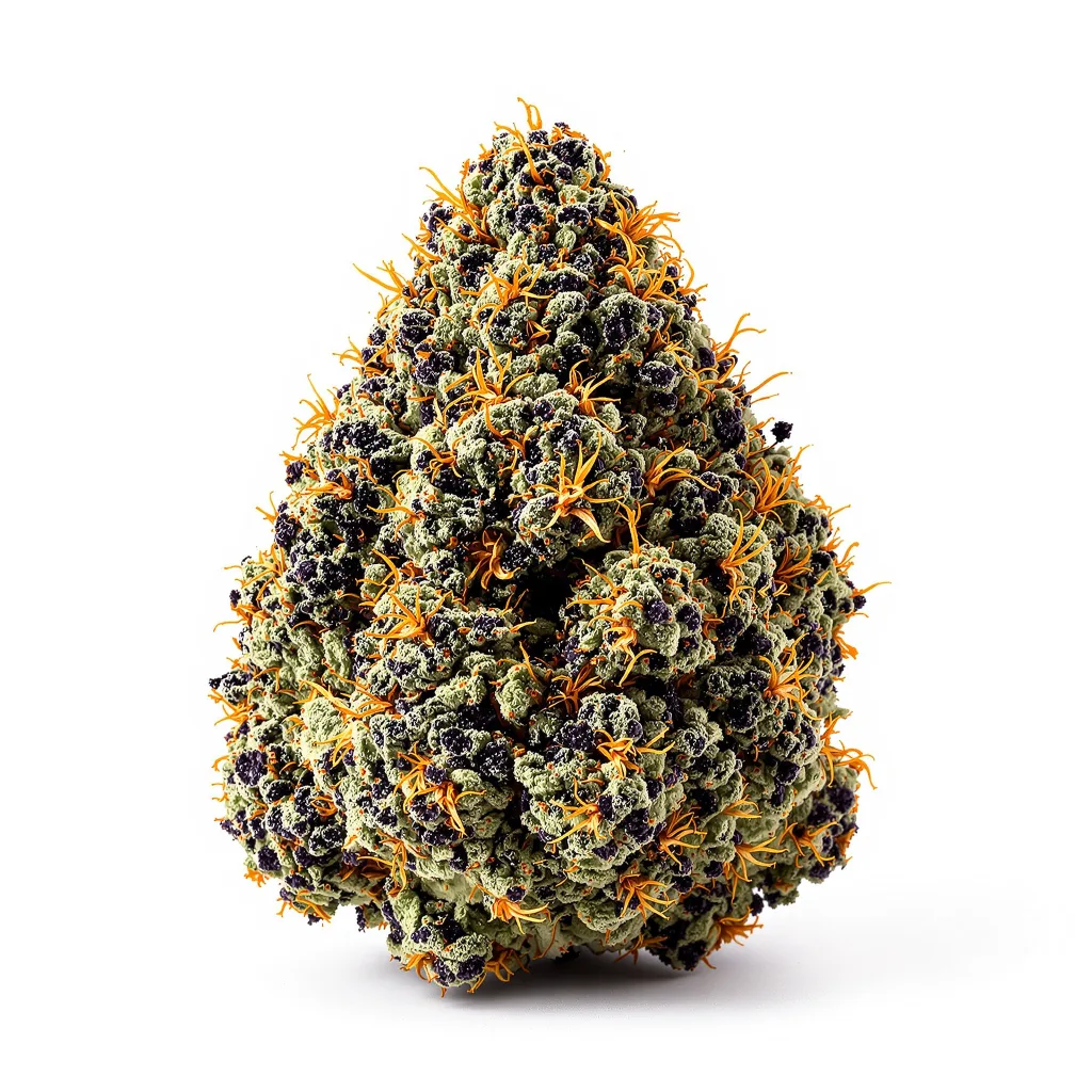 Chocolate Chunk 67% indica / 33% sativa flower with visible trichomes