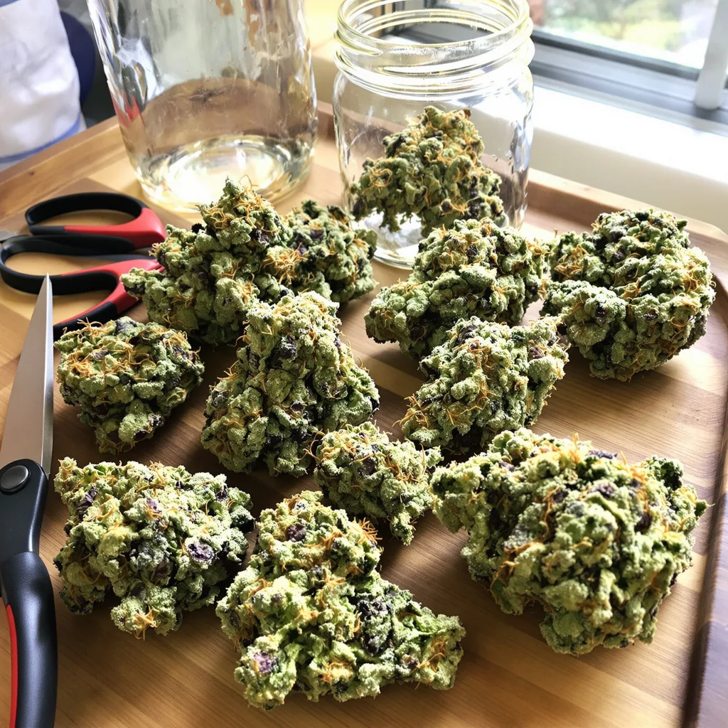 Cinex 33% indica / 67% sativa flower with visible trichomes