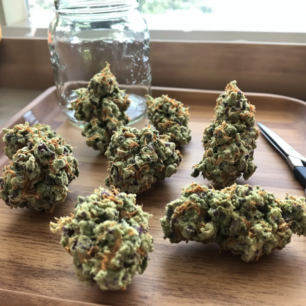 Cinex 33% indica / 67% sativa flower with visible trichomes
