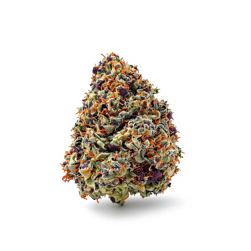 Colorado Bubba 87% indica / 13% sativa flower with visible trichomes