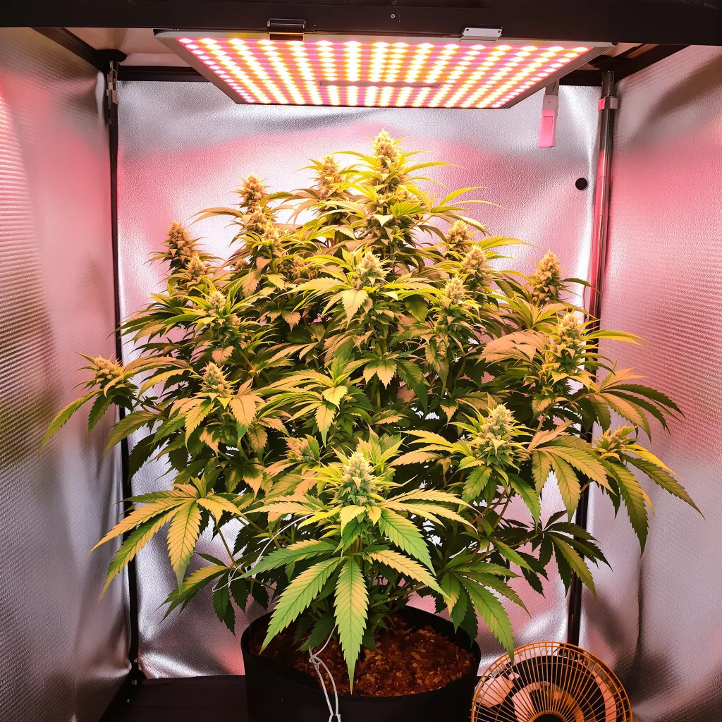 Confidential Cheese cannabis plant in flowering stage — 90-120 cm. Medium feminised