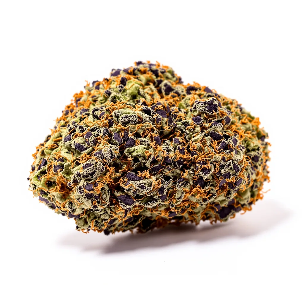 Conspiracy Kush 74% indica / 26% sativa flower with visible trichomes