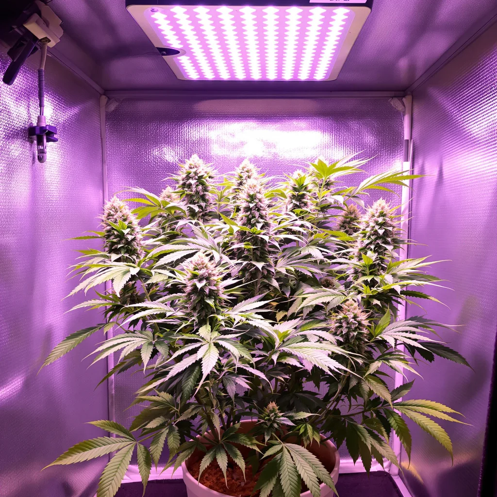 Cookie Monster cannabis plant in flowering stage — Medium feminised