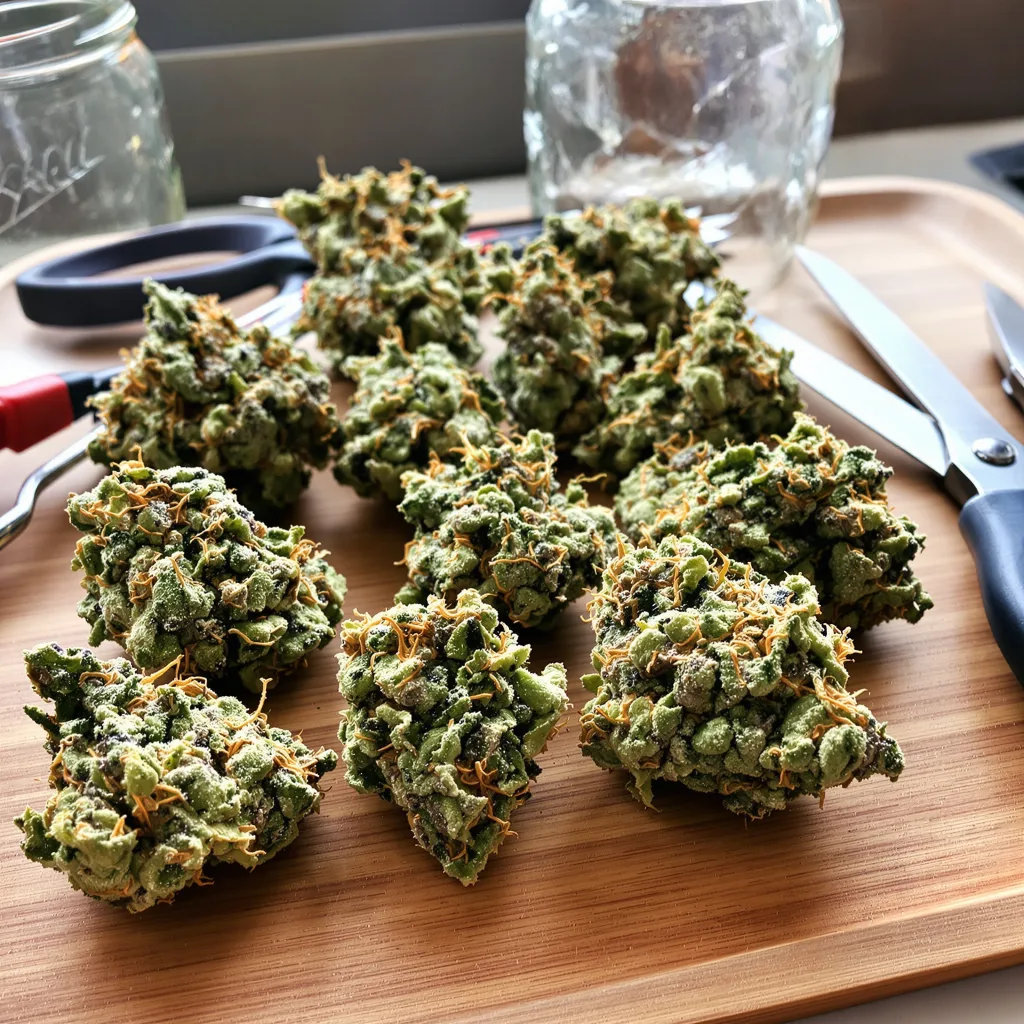 Cookies Gelato 41% indica / 59% sativa flower with visible trichomes
