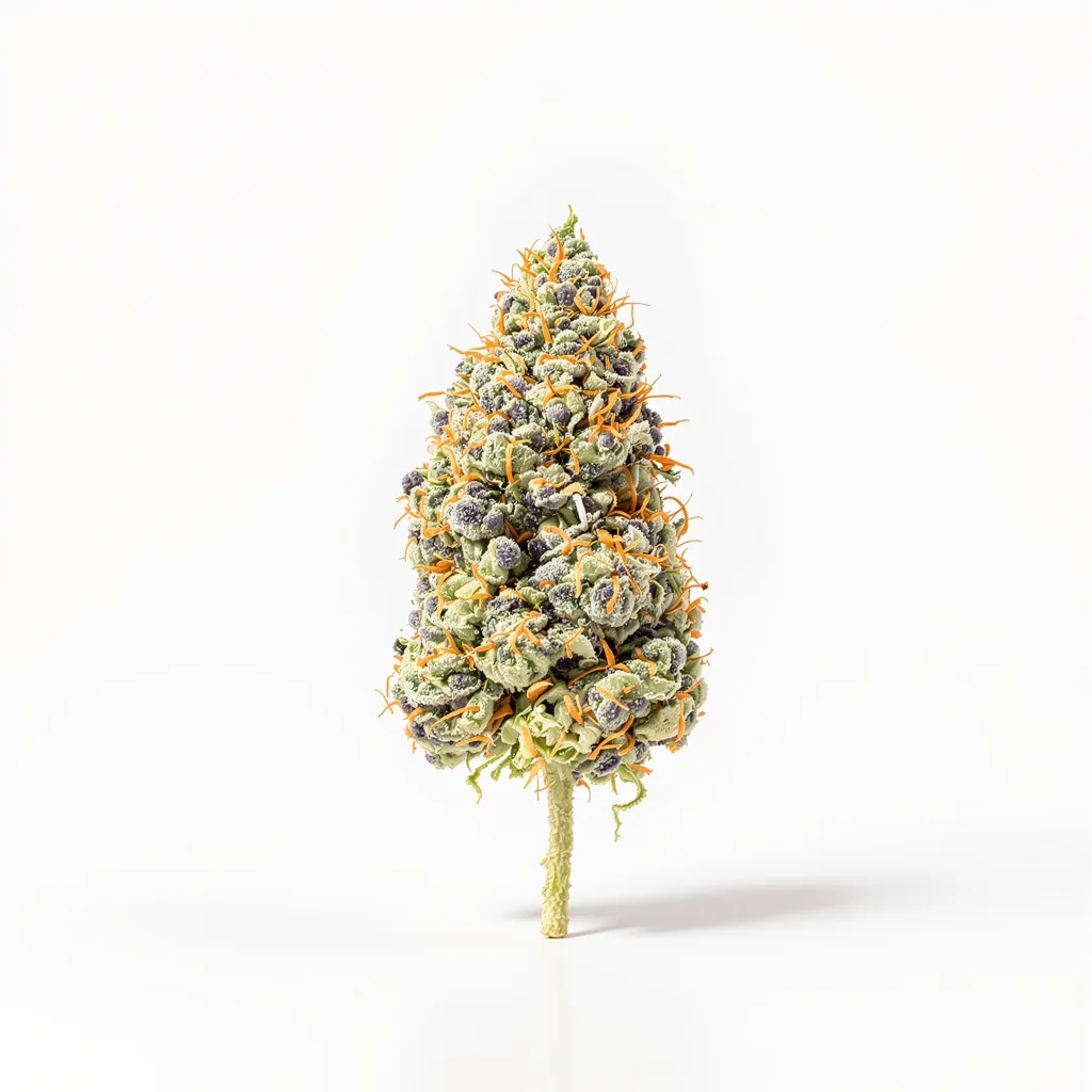 Corkscrew 57% indica / 43% sativa flower with visible trichomes
