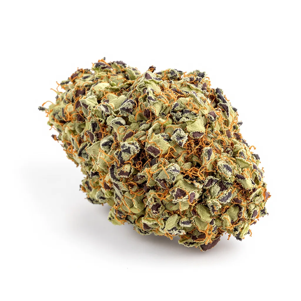 Cornbread 88% indica / 12% sativa flower with visible trichomes
