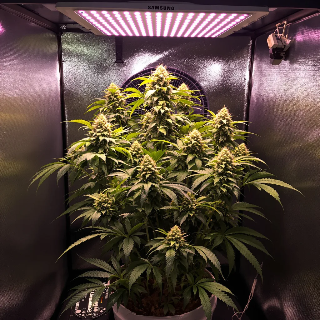 Cream cannabis plant in flowering stage — Short autoflower