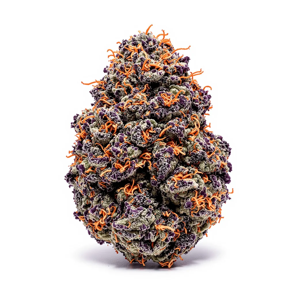 Cream Caramel 87% indica / 13% sativa flower with visible trichomes