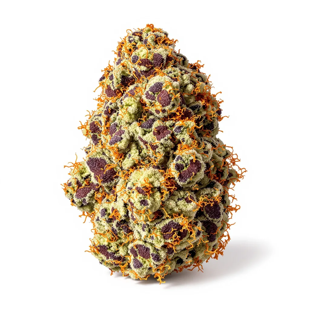 Critical Kush 87% indica / 13% sativa flower with visible trichomes
