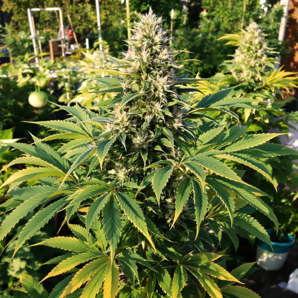 Critical Purple 70% indica / 30% sativa flower with visible trichomes