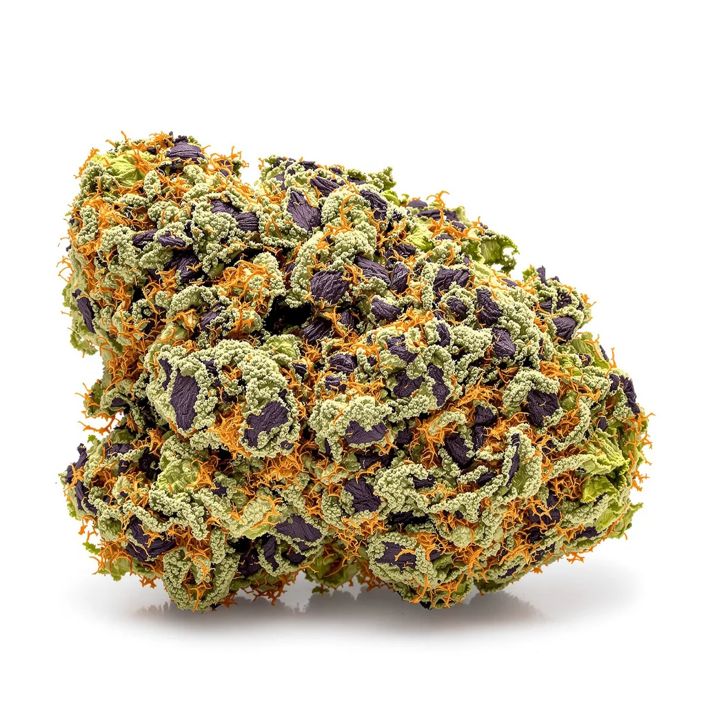 Crown Royale 83% indica / 17% sativa flower with visible trichomes