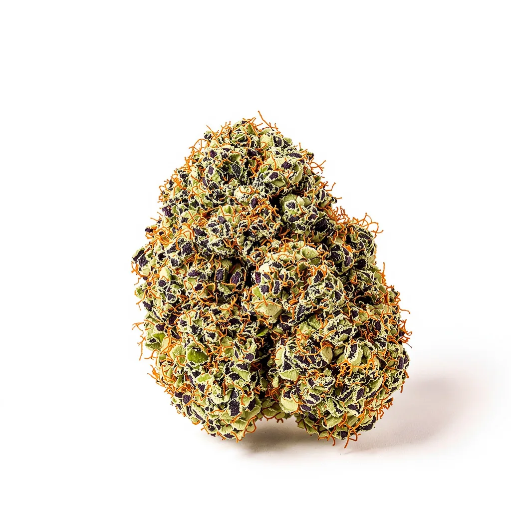 Crown Royale 83% indica / 17% sativa flower with visible trichomes