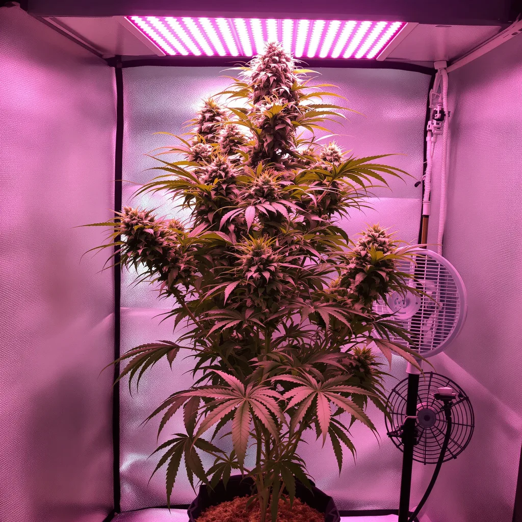 Crystal Coma cannabis plant in flowering stage — 90-120 cm. Medium autoflower