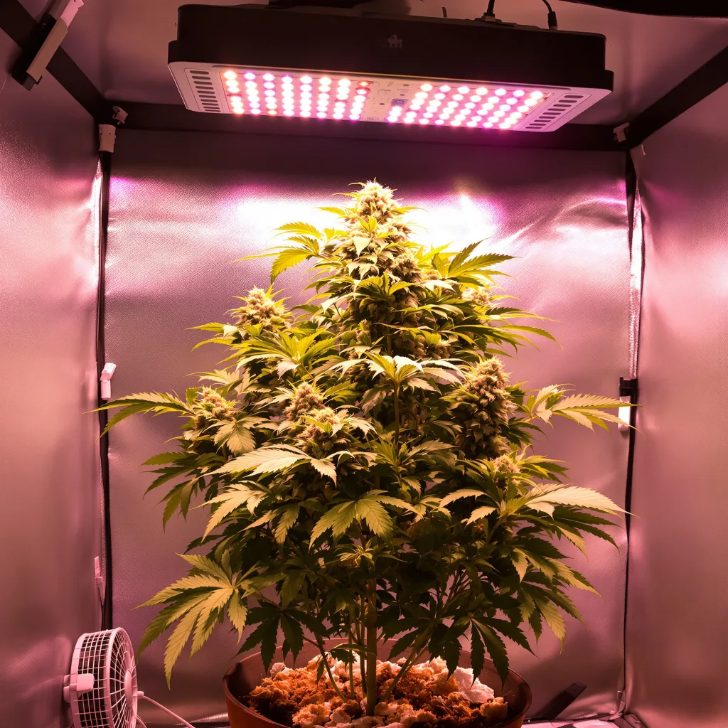 Dank Schrader cannabis plant in flowering stage — 90-120 cm. Medium feminised