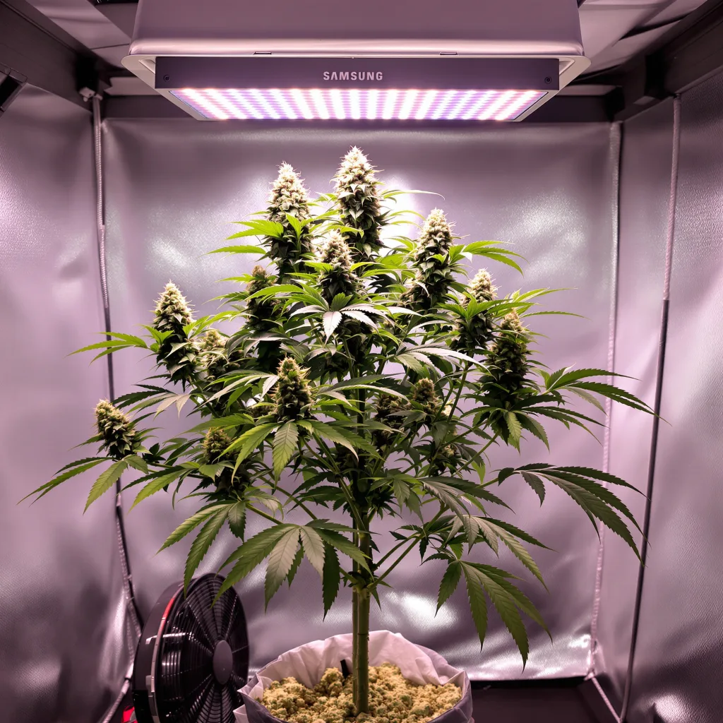 Dark Side of the Moon cannabis plant in flowering stage — Short autoflower