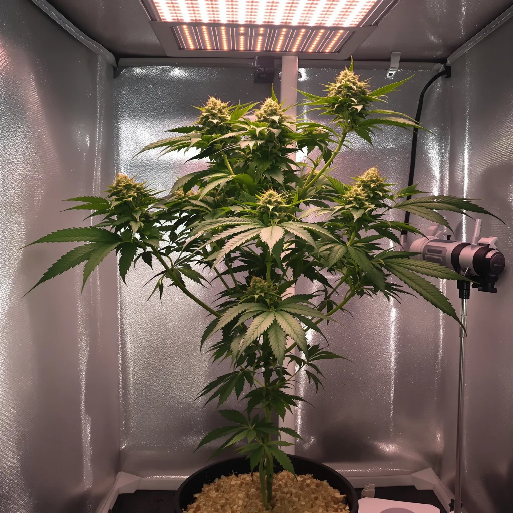 Dawgfather OG cannabis plant in flowering stage — Short autoflower