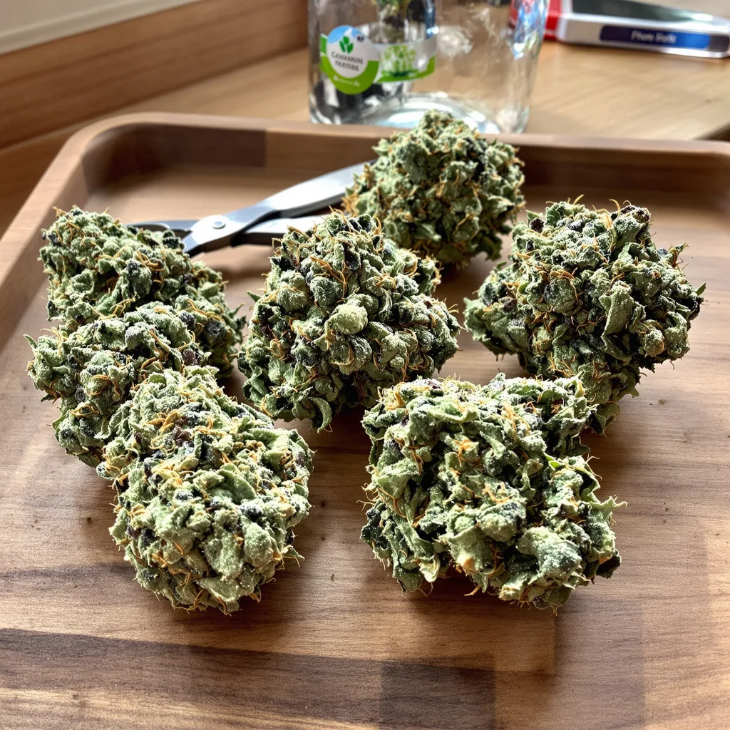 Death Star OG 67% indica / 33% sativa flower with visible trichomes