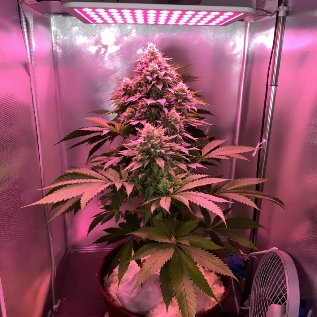 Deep Purple cannabis plant in flowering stage — Short autoflower
