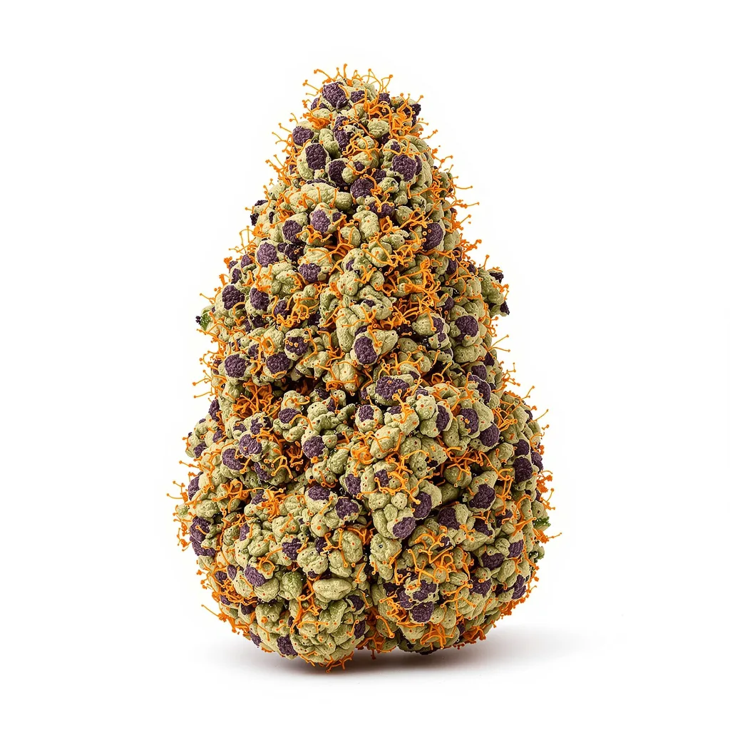 Deep Purple 78% indica / 22% sativa flower with visible trichomes