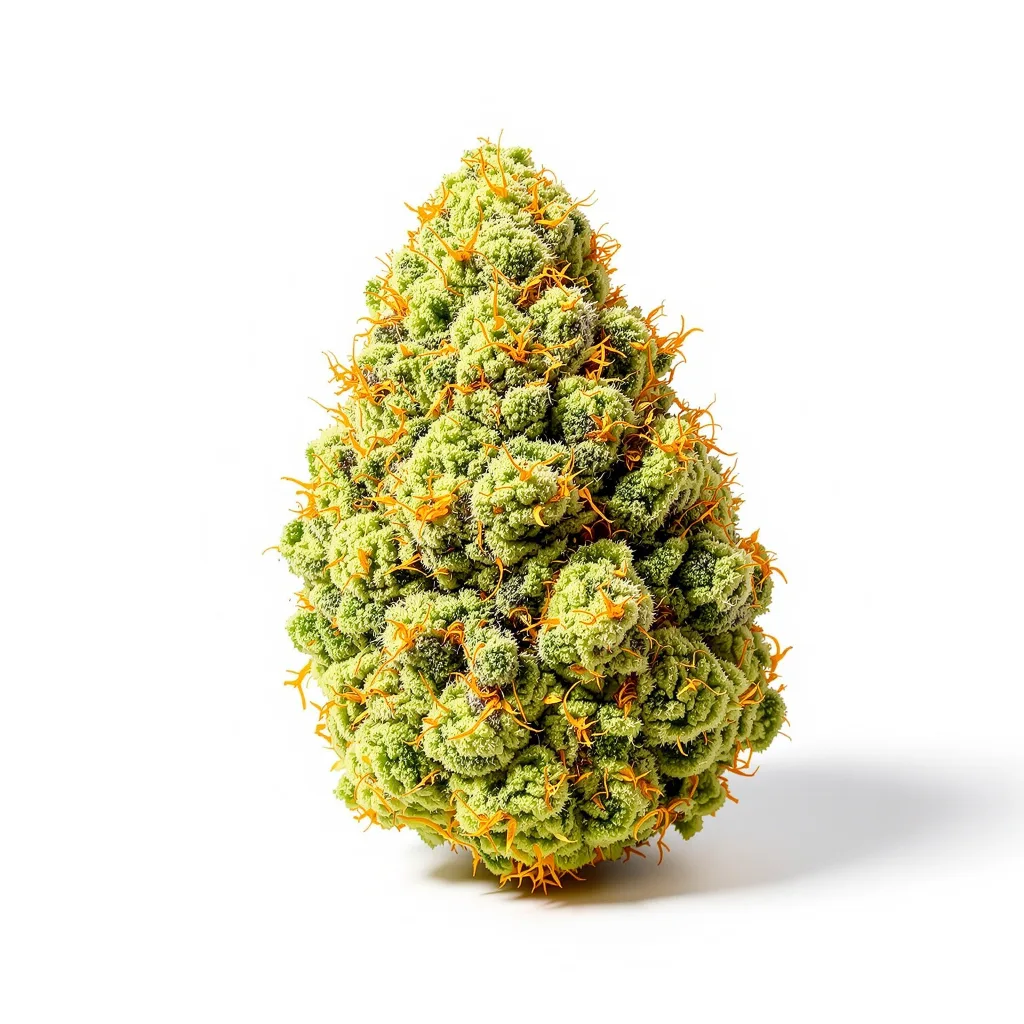 Diesel 6% indica / 94% sativa flower with visible trichomes