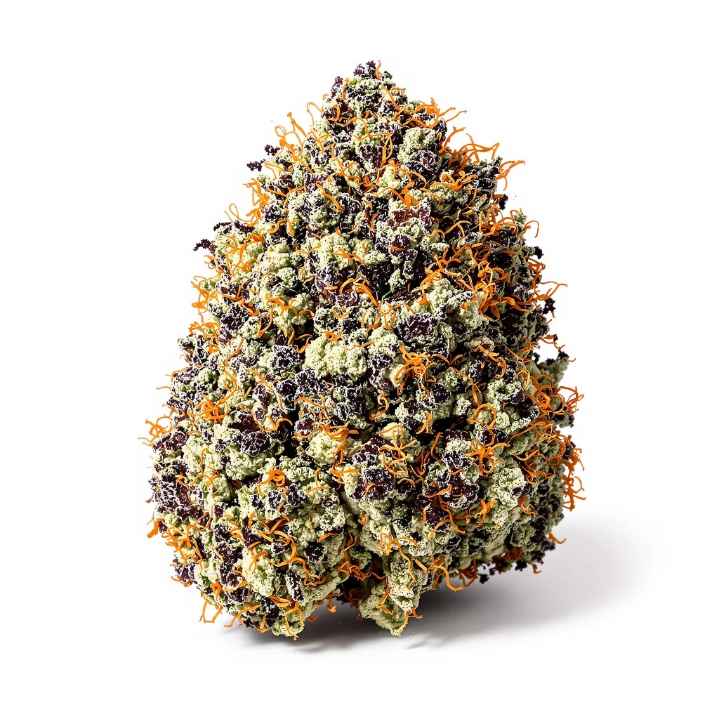 Dinachem 67% indica / 33% sativa flower with visible trichomes
