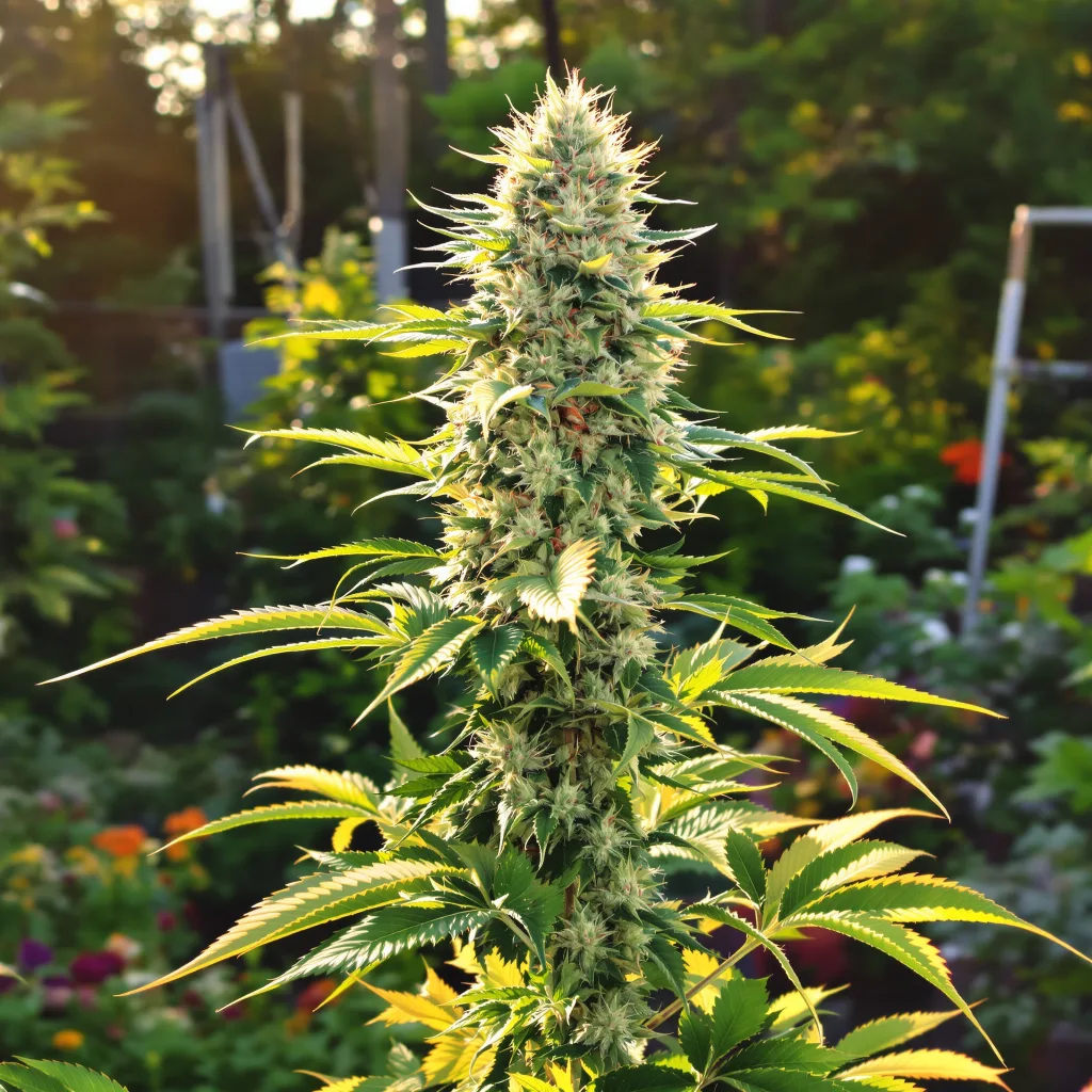 Do-Si-Dos 56% indica / 44% sativa flower with visible trichomes