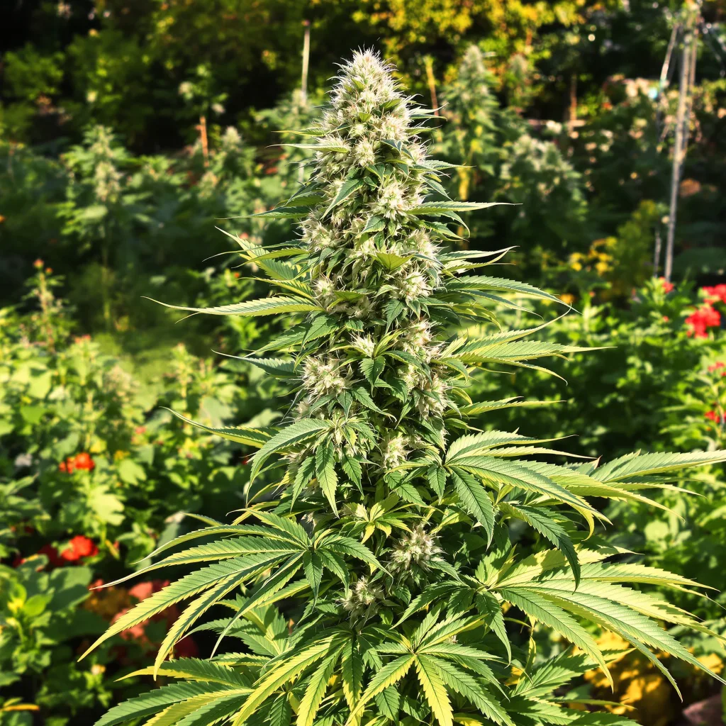 Dr. Who 56% indica / 44% sativa flower with visible trichomes
