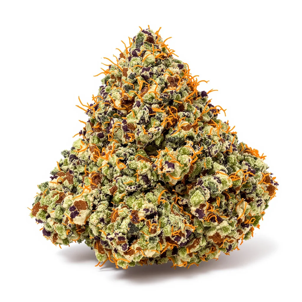 Dream Queen 76% indica / 24% sativa flower with visible trichomes