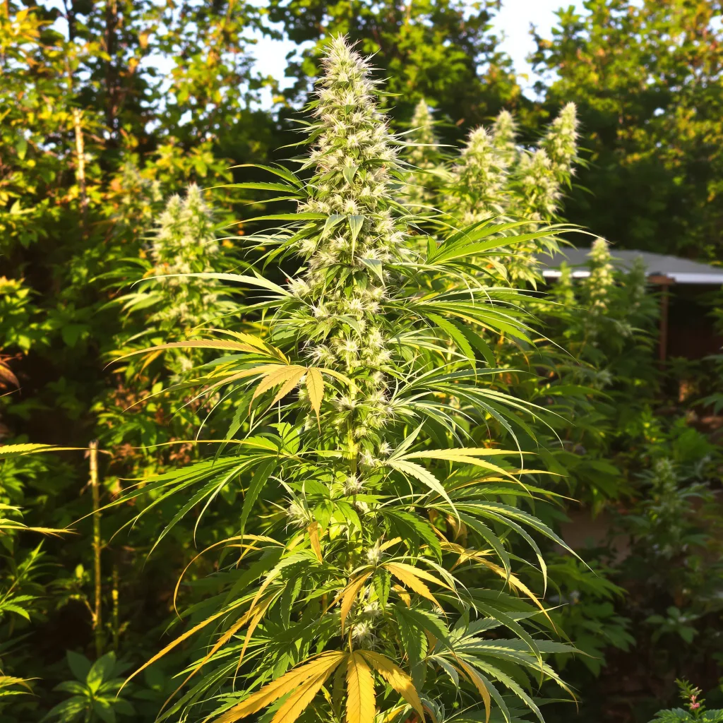 Durban Poison 36% indica / 64% sativa flower with visible trichomes