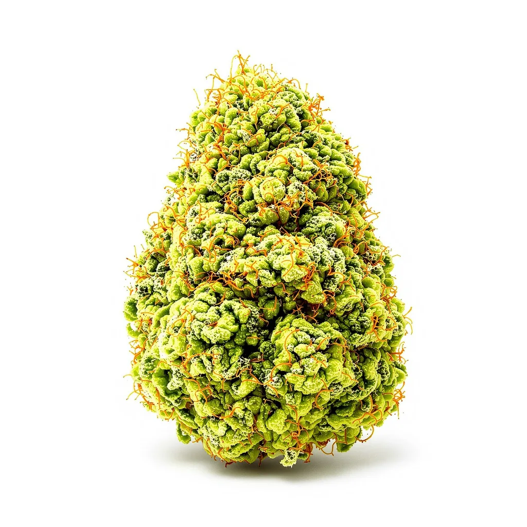 Durban Poison 36% indica / 64% sativa flower with visible trichomes