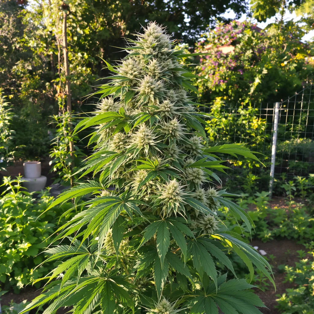 Durban Poison 36% indica / 64% sativa flower with visible trichomes